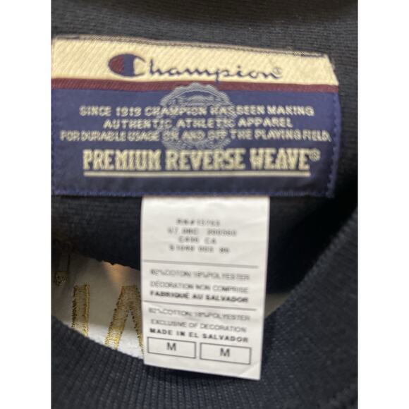 NEW Champion Reverse Weave Crewneck Sweatshirt Spellout Mens Medium Black NWT - Picture 5 of 6